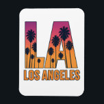 LA Los Angeles Palm Trees Sunset Retro Design Magnet<br><div class="desc">LA Los Angeles Palm Trees Sunset Retro Design Magnet</div>