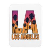 LA Los Angeles Palm Trees Sunset Retro Design Magnet (Vertikal)