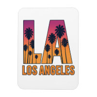 LA Los Angeles Palm Trees Sunset Retro Design