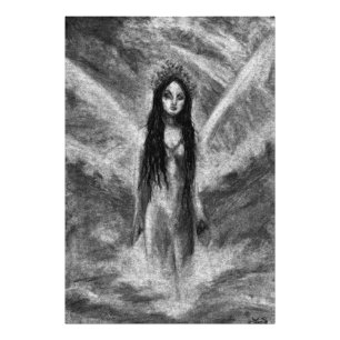 La Luna Dark Angel Fairy Goth Frau Original Kunst Fotodruck