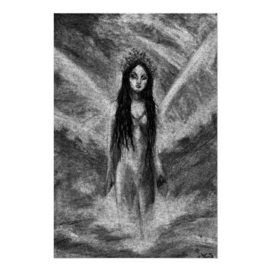 La Luna Dark Angel Fairy Goth Originelle Kunst Poster (Vorderseite)