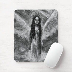 La Luna Dark Angel Fairy Woman Goth Fantasy Art Mousepad