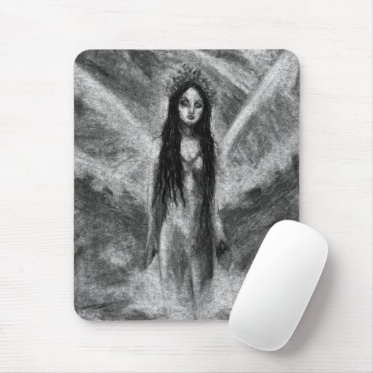 La Luna Dark Angel Fairy Woman Goth Fantasy Art Mousepad (Mit Mouse)