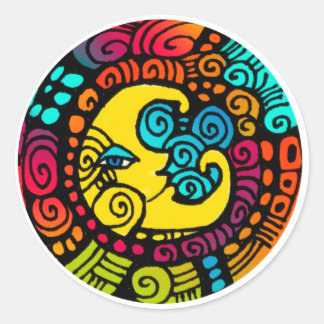 La Luna / Mond-Whimsicker-Aufkleber Runder Aufkleber