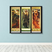 La lune et les étoiles von Alphonse Mucha Leinwanddruck (Insitu (Holzboden))