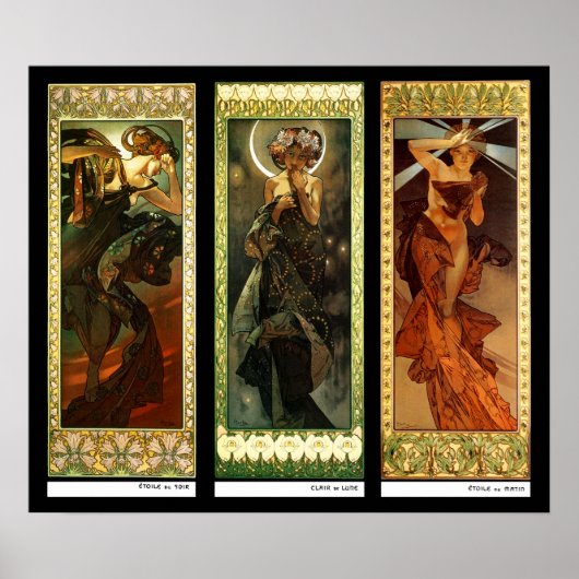 La lune et les étoiles von Alphonse Mucha Poster (Vorne)