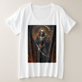 La Luz en der Dunkelheit Santa Muerte Große Größe T-Shirt