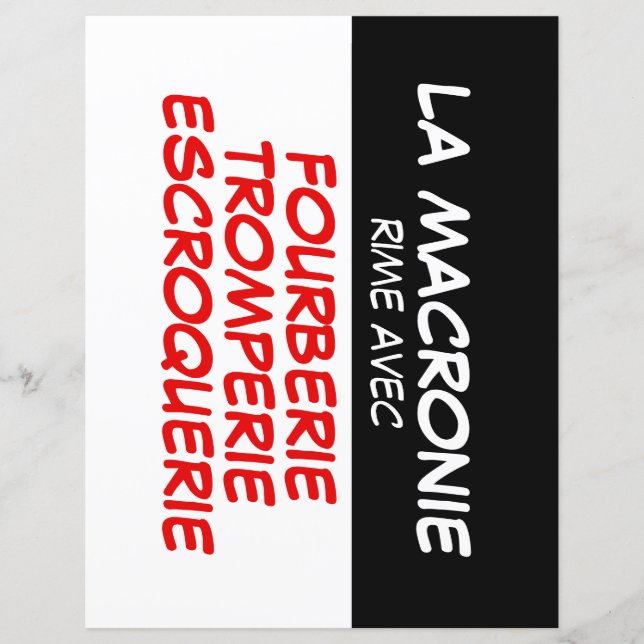 La Macronie Fourberie Tromperie Escroquerie Papier (Vorderseite)
