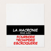 La Macronie Fourberie Tromperie Visitenkarten (Außenseite Aufgefaltet)
