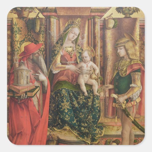 La Madonna della Rondine, nach 1490 Quadratischer Aufkleber (Vorderseite)