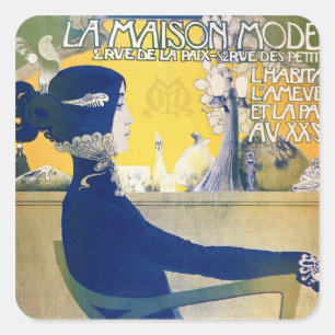 La Maison Moderne, c.1902 Quadratischer Aufkleber