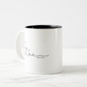 La Mama etabliert | Mama-Geschenk mit zwei Tonen Zweifarbige Tasse (Vorderseite Links)