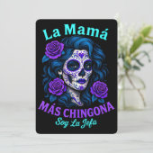 La Mamá Más Chingona Funny Spanish Mama Einladung (Stehend Vorderseite)