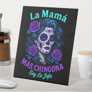 La Mamá Más Chingona Funny Spanish Mama Sockelschild