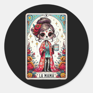La Mamá Tarot Card Funny mexikanische Mama Spanisc Runder Aufkleber