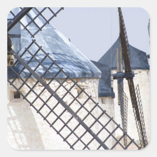 La Mancha, Spanien. Don Quixote ist berühmt für Quadratischer Aufkleber