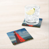 La Martre Leuchtturm | Matane auf dem Gaspe Rechteckiger Pappuntersetzer (Vor Ort)