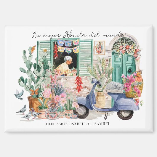 La Mejor Abuela del Mundo | Personalized Magnet (Vorderseite)