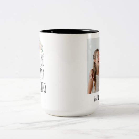 La mejor abuelita del mundo - Benutzerdefiniertes Zweifarbige Tasse (Mittel)