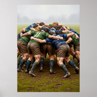 LA MÊLÉE AU RUGBY (Der Rugby-Scrum) Poster