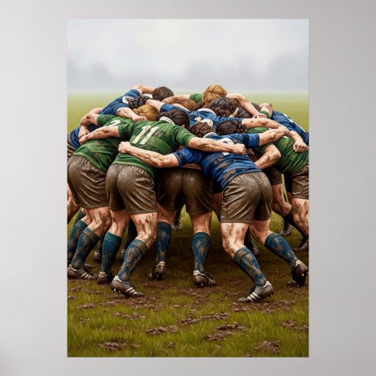 LA MÊLÉE AU RUGBY (Der Rugby-Scrum) Poster (Vorne)