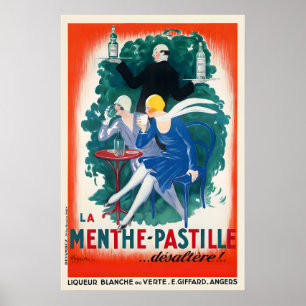 La Menthe Pastille Likör Vintage Food&Drink Poster