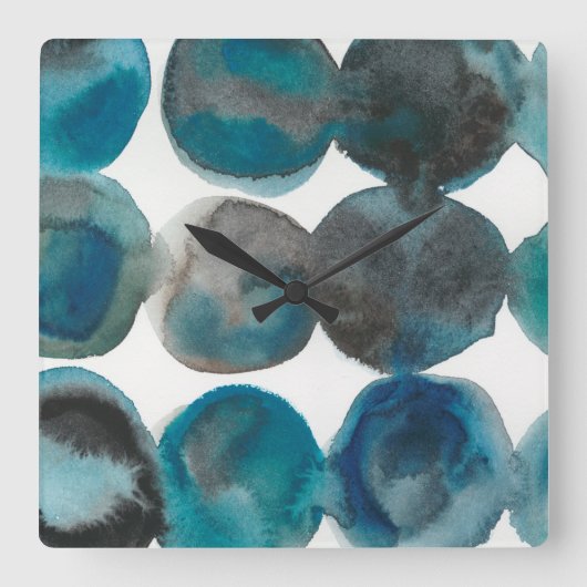 La Mer - Kreise Quadratische Wanduhr (Vorderseite)