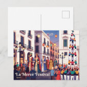 La Mercè Festival Barcelona Spanien Postkarte (Vorne/Hinten)