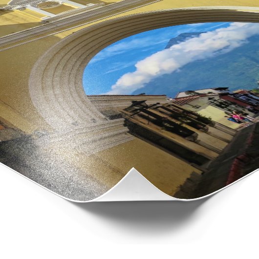 La Merced Arch mit Vulkan Fotodruck (Ecke)