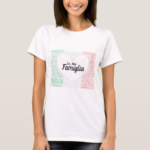 La Mia Familia nennt Herz-Italiener-Flagge T-Shirt