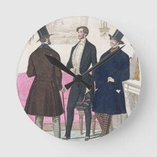 La Mode: Advertisement for 19th Century Men's Fash Runde Wanduhr