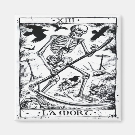 La Mort Tarot Card Magnet (Vorne)