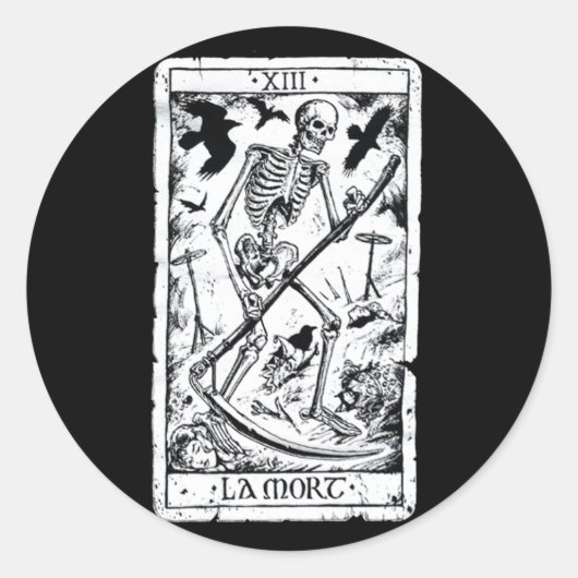 La Mort Tarot Card Runder Aufkleber (Vorderseite)