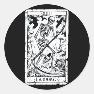 La Mort Tarot-Karte Runder Aufkleber