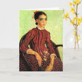 La Mousme, Sitzung von Vincent van Gogh Karte (Gelbe Blume)