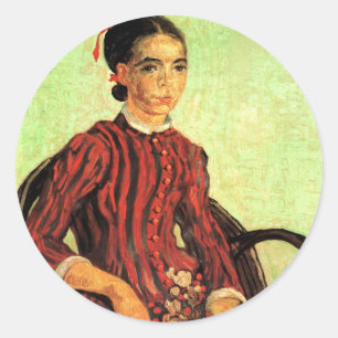 La Mousme, Sitzung von Vincent van Gogh Runder Aufkleber