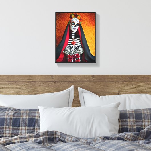 La Muerte Wrapped Canvas Leinwanddruck (Insitu (Schlafzimmer))