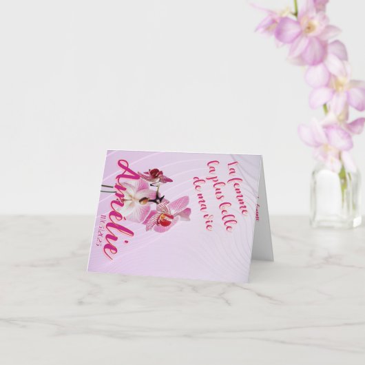 La mujer más bella de mi vida tarjeta editable karte (Orchidee)