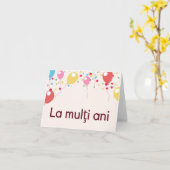 La mulţi ani, Rumänischer Geburtstag Karte (Gelbe Blume)