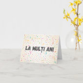 La mulţi ani, Rumänischer Geburtstag Karte (Gelbe Blume)