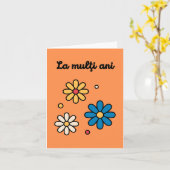 La mulţi ani, Rumänischer Geburtstag Karte (Gelbe Blume)