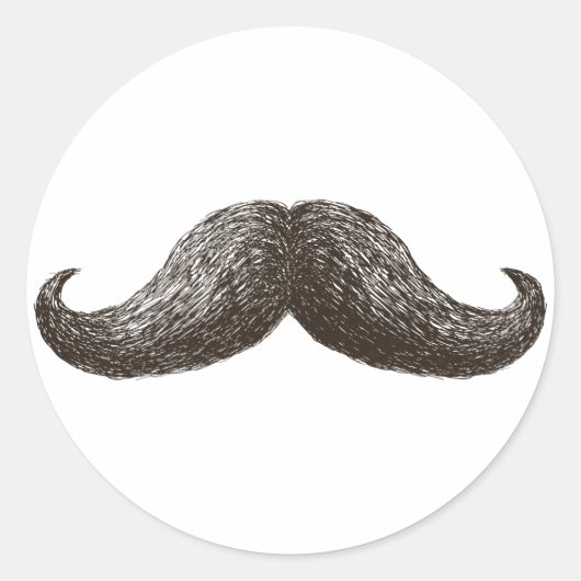 La Mustache (Licht) Runder Aufkleber (Vorderseite)