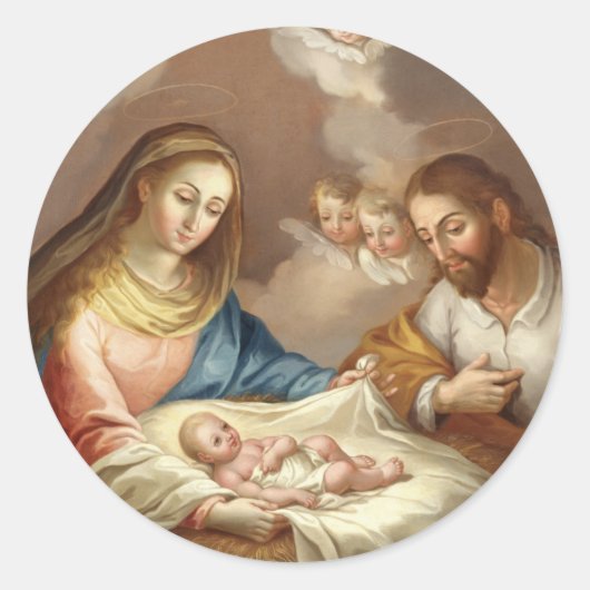 La Natividad Runder Aufkleber (Vorderseite)