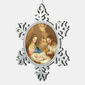 La Natividad Schneeflocken Zinn-Ornament (Rechts)