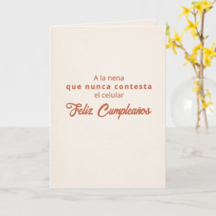 La Nena Que No Contesta Geburtstagskarte Karte