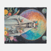 La Niña Blanca Santa Muerte Fleecedecke (Vorderseite (Horizontal))