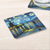 La Noche Estrellada (Vincent van Gogh) Rechteckiger Pappuntersetzer (angewinkelt)