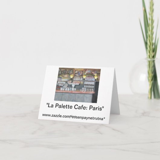 LA PALETTE CAFE PARIS NOTECARD KARTE (Rückseite)