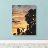 LA Palm Tree Sunset Wrapped Canvas Leinwanddruck (Insitu (Holzboden))