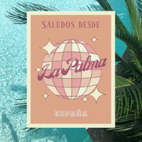 La Palma Isla España Vintage Diskothek Party Postc